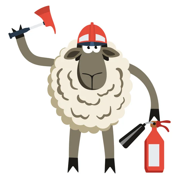 Vettore ostinato del vigile del fuoco dell'agnello — Vettoriale Stock