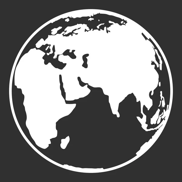 Terra planeta globo web e ícone móvel em design plano — Vetor de Stock