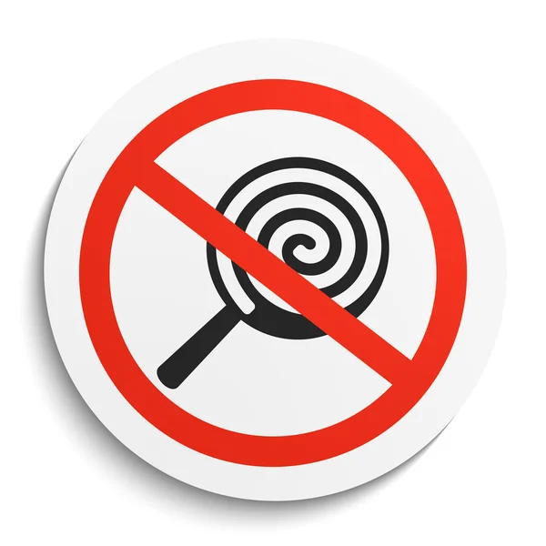 No Sweets and Candies Sign on White Round Plate - Stok Vektor