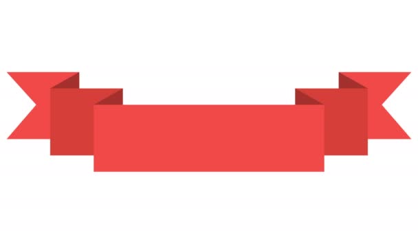 Bannière de ruban rouge animée 