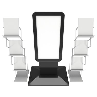 LCD ekran stand ve dergi raf.