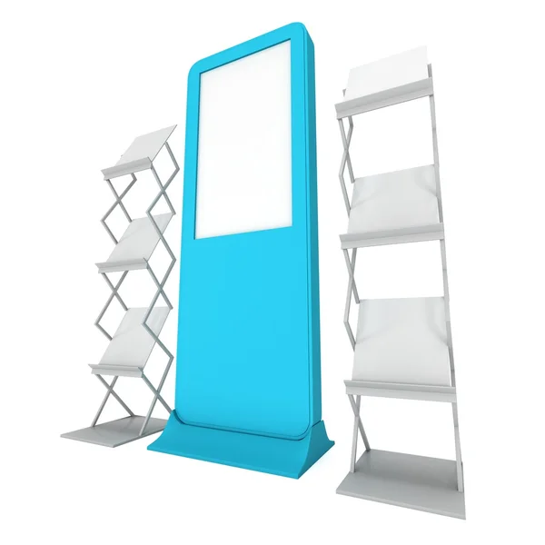 LCD display stand en magazine rack. — Stockfoto