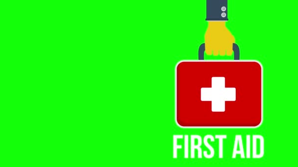 Zestaw pierwszej pomocy koncepcja nagrania — Wideo stockowe