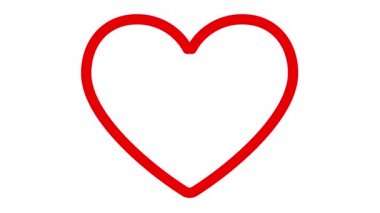 Sevgililer kalp kırmızı çizgilerle çizilmiş.
