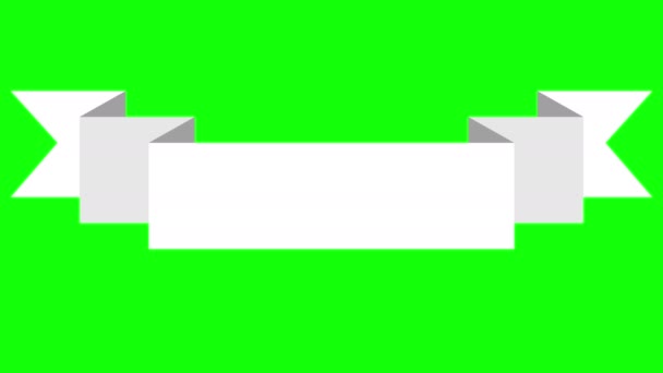 Анимированное белое ленточное знамя — стоковое видео