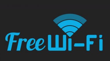 Animasyonlu ücretsiz Wi-Fi Kablosuz ağ simgesini