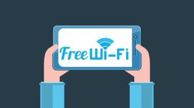 Ücretsiz wi-fi Tablet Pc ekran insan elinde oturum