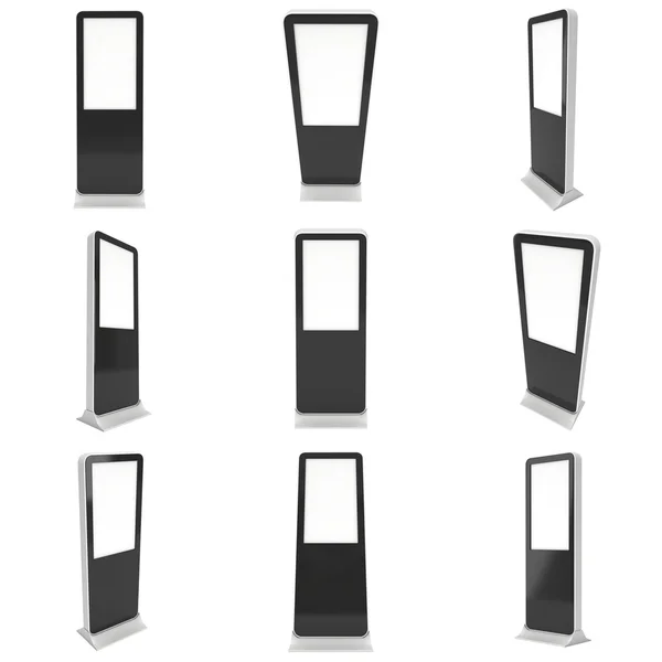 Info LCD screen floor stand set. — Stock Photo, Image