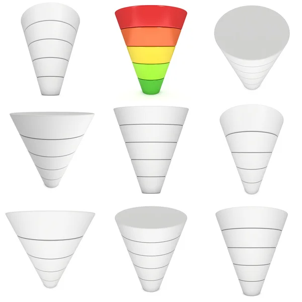 마케팅 깔때기 판매 세트 — 스톡 사진