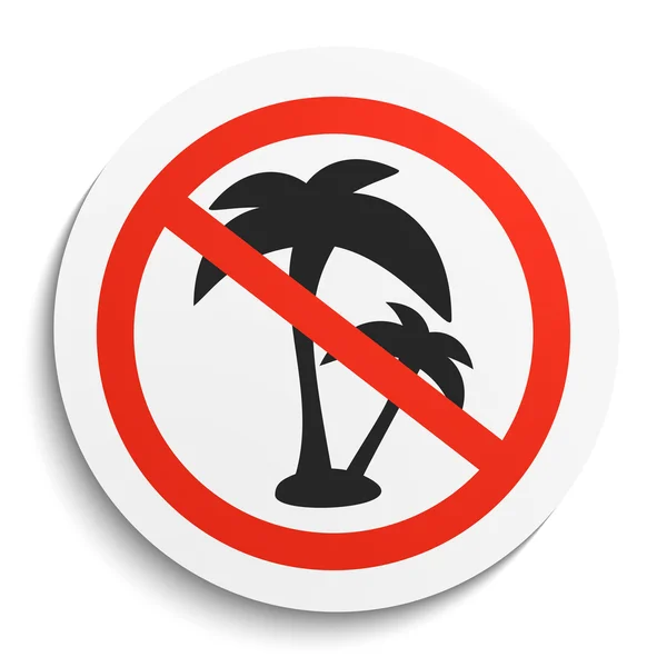 Geen Palm boom op witte ronde plaat — Stockvector