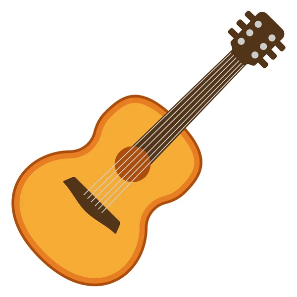 Klassische akustische Flat Vector Gitarre. — Stockvektor