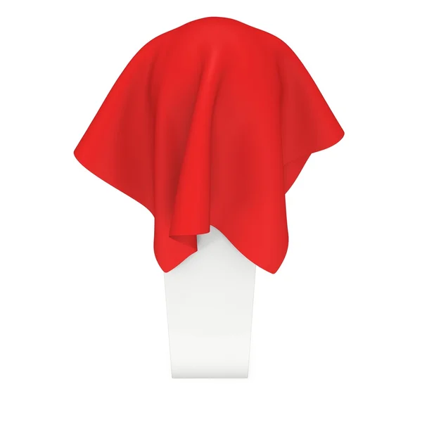 Pedestal de apresentação coberto com pano vermelho — Fotografia de Stock