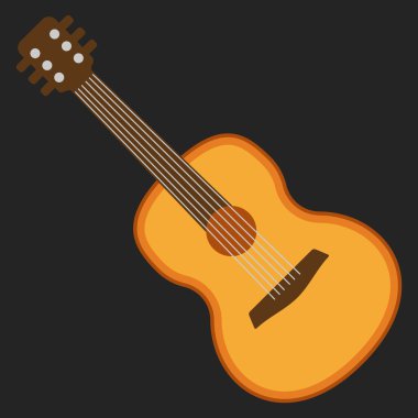Klasik akustik düz vektör gitar.