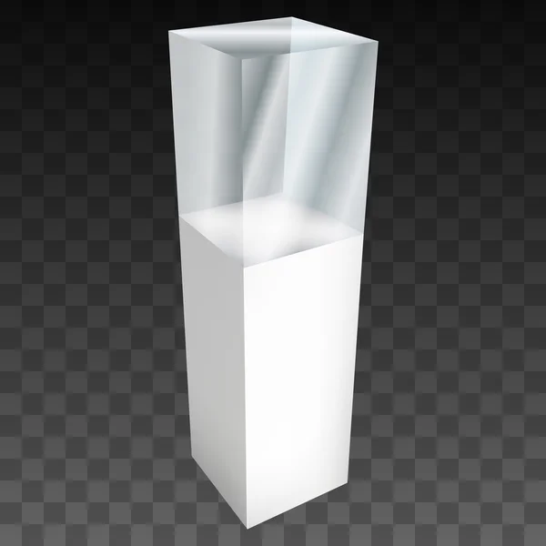 Prázdnou sklenici vitrína pro výstavu. 3D vektor. — Stockový vektor