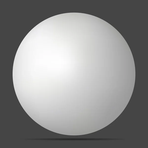 Vector white 3D sphere with shadow. — Stock Vector