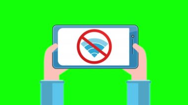 Tablet PC ekran insan elinde hiçbir wi-fi işareti ile