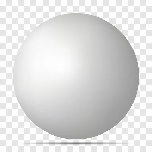 Vector white 3D sphere with shadow. — Stock Vector