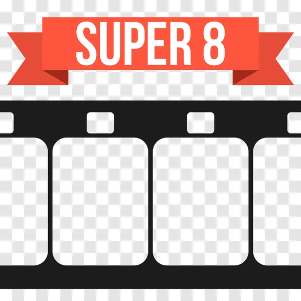 Super 8 Film şeridi illüstrasyon vektör üzerinde şeffaf — Stok Vektör