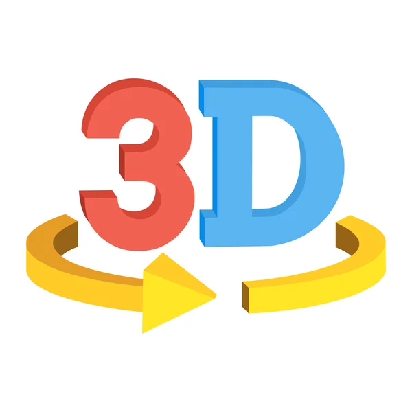 3D draaien knop teken pictogram. Vector. — Stockvector