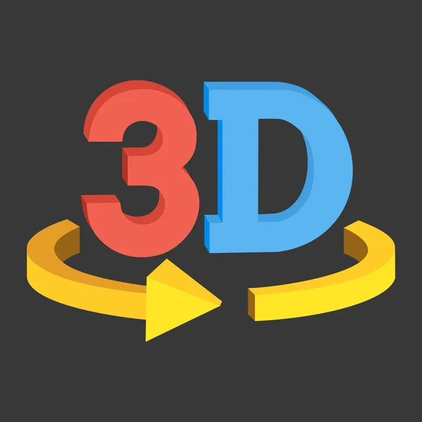 3D draaien knop teken pictogram. Vector. — Stockvector