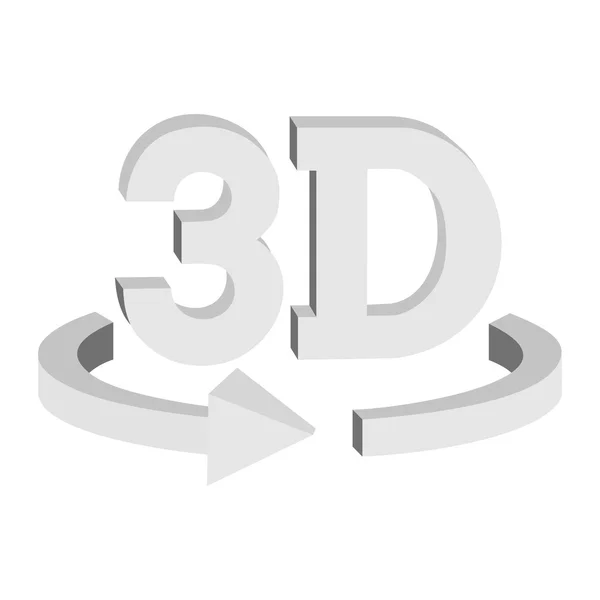 3D döndürme düğmesini işareti simgesi. Vektör. — Stok Vektör