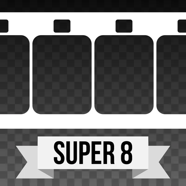 Vector Super 8 Film Strip Illustration på transparent — Stock vektor