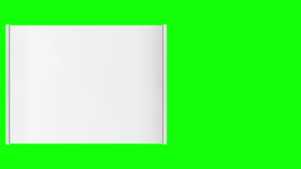 Bannière blanche rouleau horizontal sur vert 