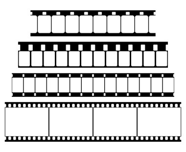 Vektör Film şeridi Set resimde beyaz