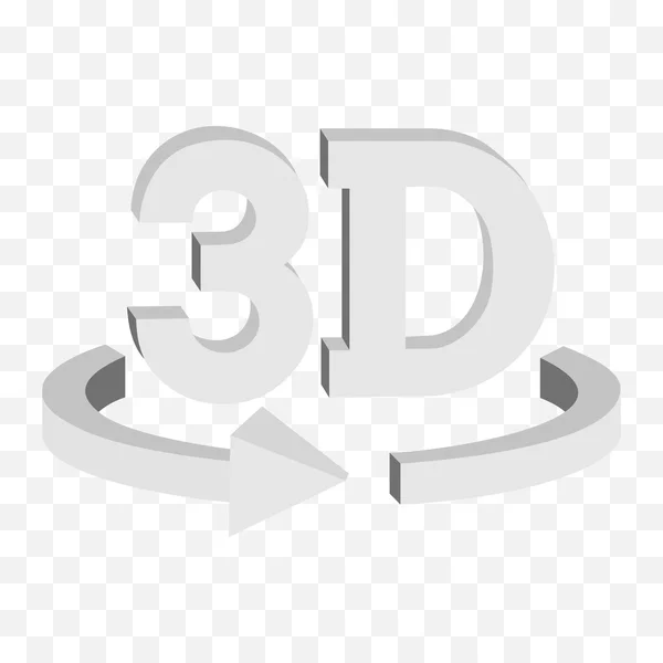 Icono de signo de botón giratorio 3D. Vector . — Archivo Imágenes Vectoriales