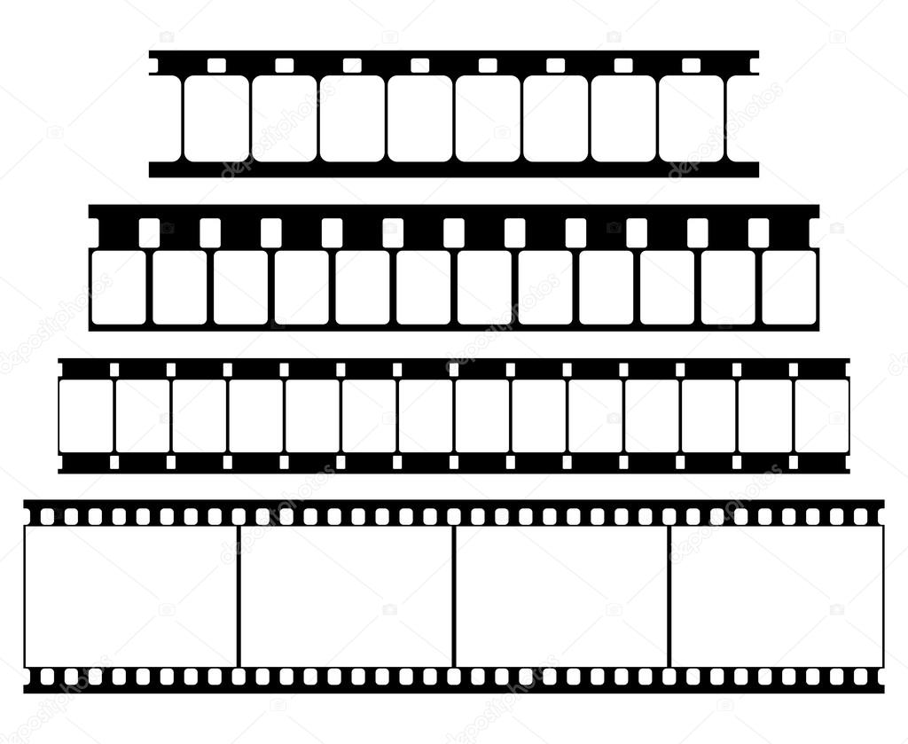 Vector Film Strip Set Illustration on White