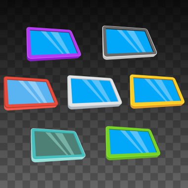 Tablet pc bilgisayar boş ekran siyah şeffaf ile