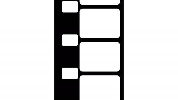 8mm tira de película en blanco y negro video filmación — Vídeo de stock