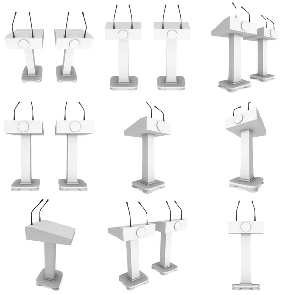 3d Speaker Podiums Set — Stock Photo, Image