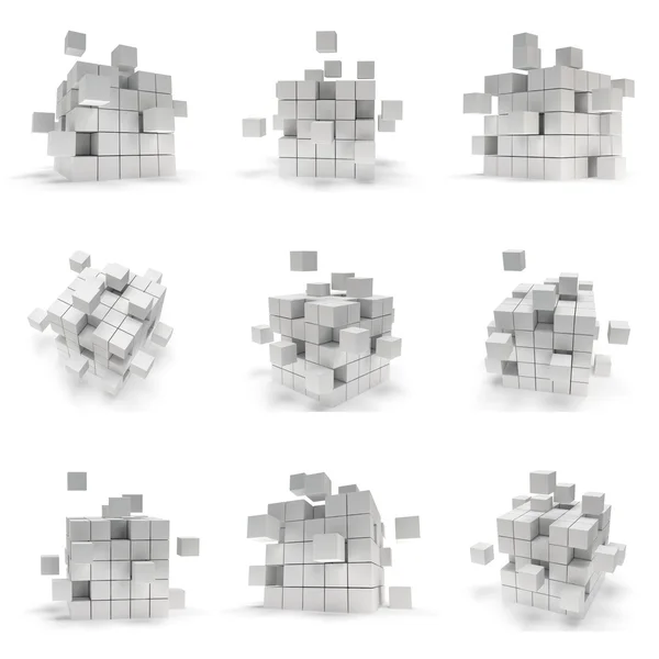 Abstract 3d cubes. set — Stock Photo, Image