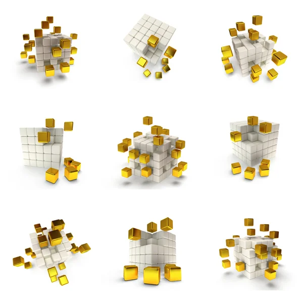 Set di cubi astratti 3d — Foto Stock