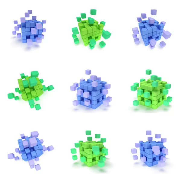 Набор абстрактных кубиков — стоковое фото