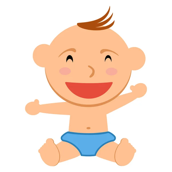 Lindo niño sentado . — Vector de stock