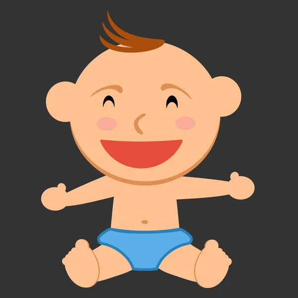 Lindo niño sentado . — Vector de stock