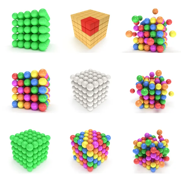 Abstract 3d cubes set — Stock Photo, Image