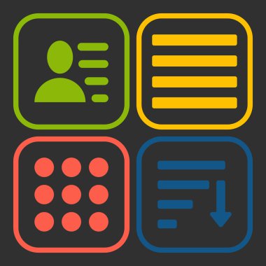 Hamburger menü simgeleri kümesini.