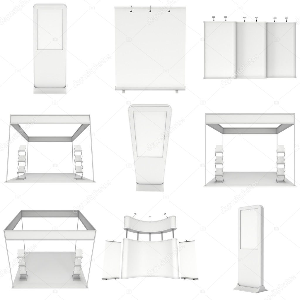 Trade show booth set. Floor Stands Collection.