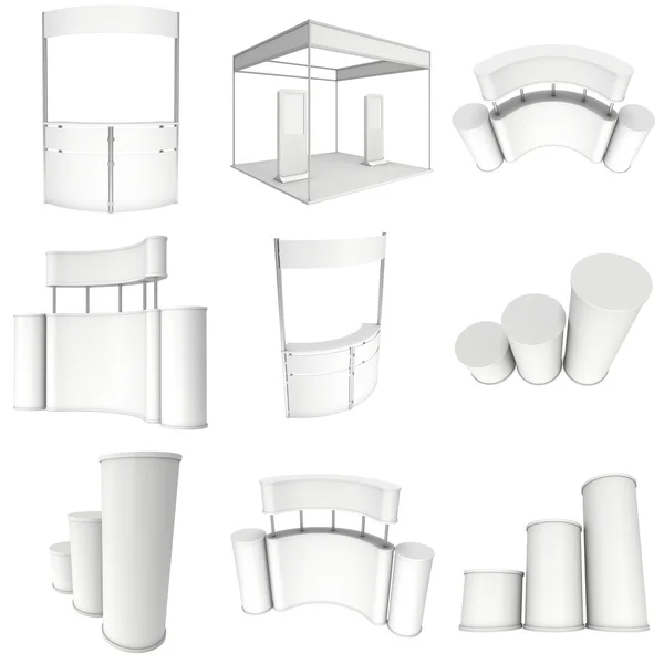 전시회 부스 세트. 플로어 스탠드 컬렉션. — 스톡 사진