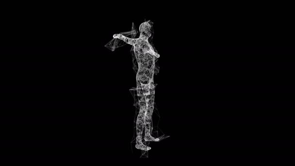 Male Man Anatomy Body Biology Medicine Education Concept Wireframe Low — Stock Video