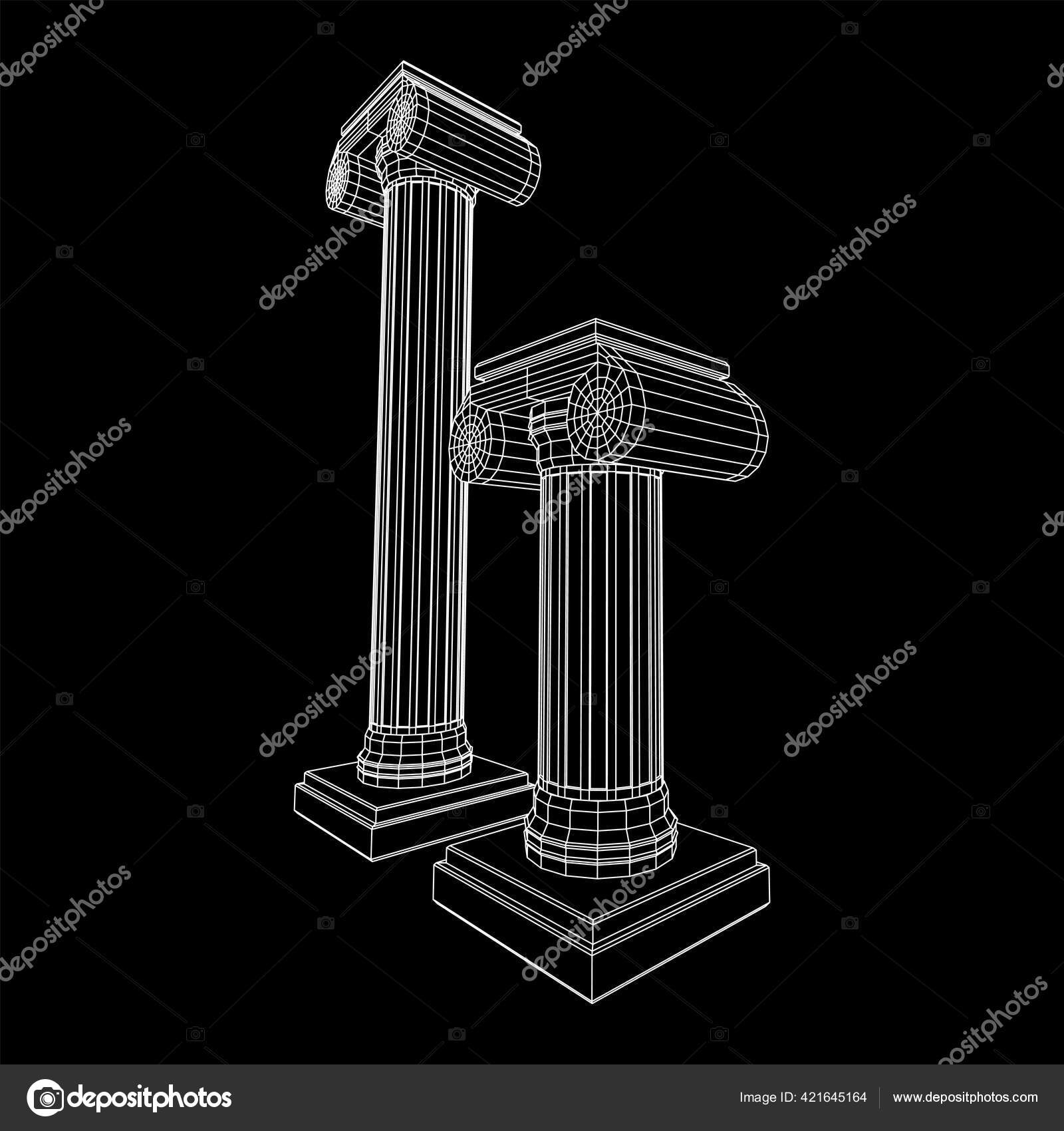Greek Ionic Column Ancient Pillars Roman Antique Architecture
