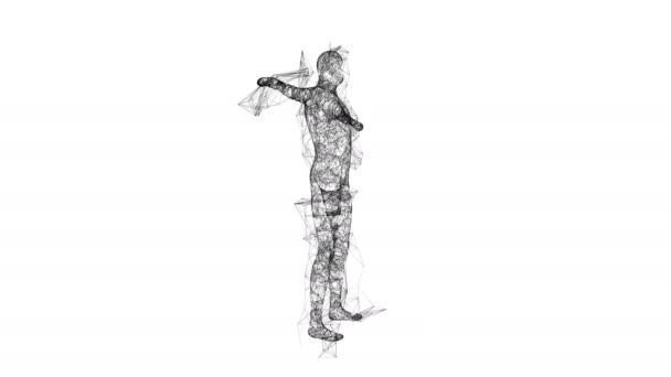 3D男性或男性解剖 身体生物医药教育的概念 Wireframe Low Poly Mesh Cyberspace Grid Science Technology — 图库视频影像