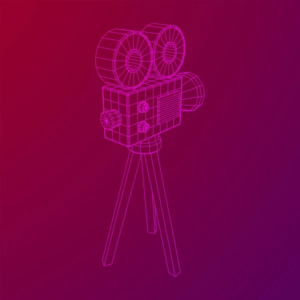 Projektor Kamer Wielokątnych Czas Film Koncepcja Festiwalu Filmowego Ilustracja Wektora — Wektor stockowy