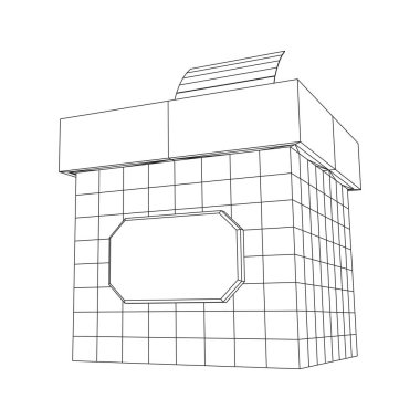 Oy pusulası kağıdıyla birlikte. Kablo çerçevesi düşük poli ağ vektör çizimi.