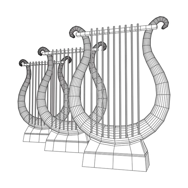 Starověké Lyry Nebo Harfy Hudební Nástroj Hudební Koncept Obrázek Vektoru — Stockový vektor