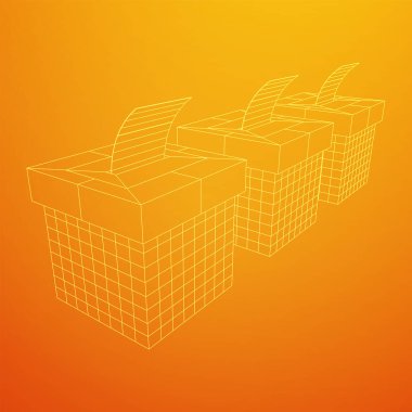 Oy pusulası kağıdıyla birlikte. Kablo çerçevesi düşük poli ağ vektör çizimi.