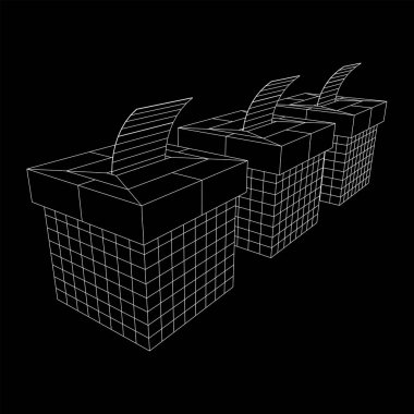 Oy pusulası kağıdıyla birlikte. Kablo çerçevesi düşük poli ağ vektör çizimi.